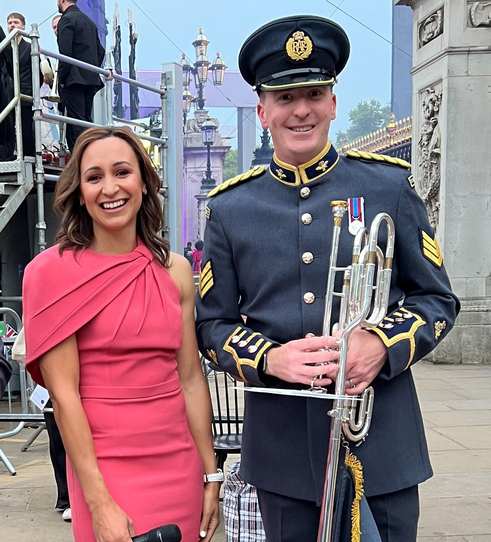 Trumpeteer stand with Jessica Ennis-Hill.